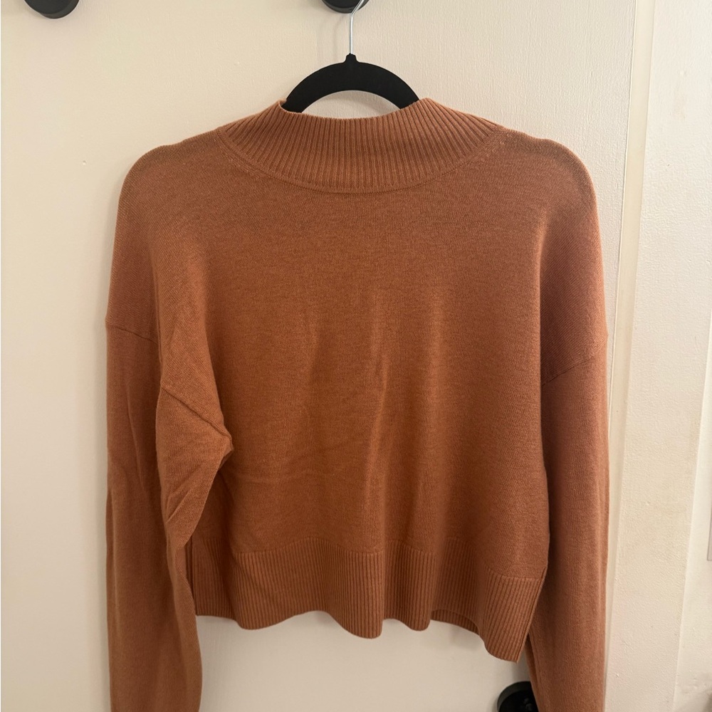Everlane Women's Mockneck Neck Sweater in Warm Brown